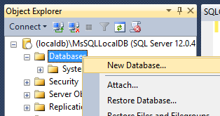 Create new database