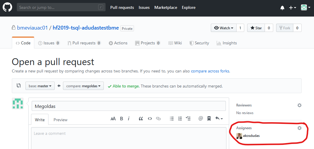 GitHub create pull request