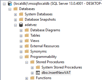 Stored procedure in database