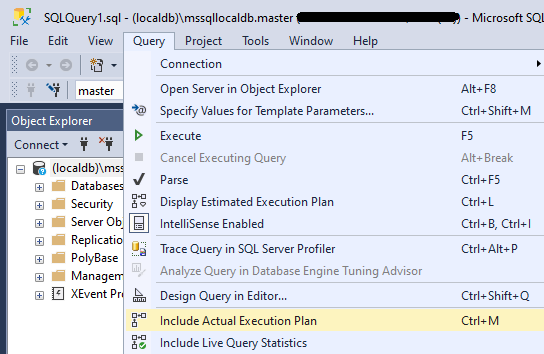 Enable query plan