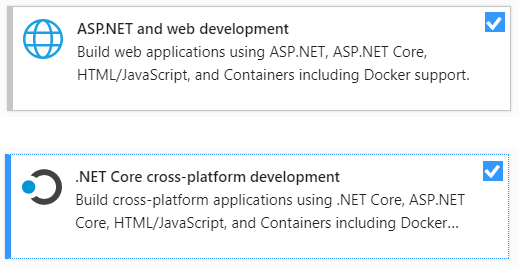 Visual Studio workloads